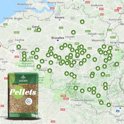 Pellets verkooppunt afhaling en levering in België